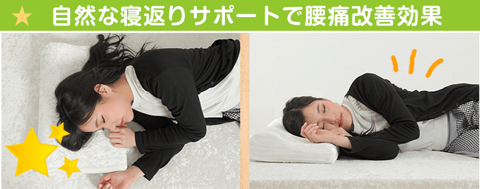 モットンの自然な寝返りサポートで腰痛改善効果